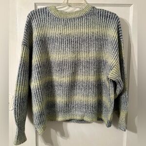 Universal Thread Women’s XXL Ribbed Striped Sweater - Green and Blue